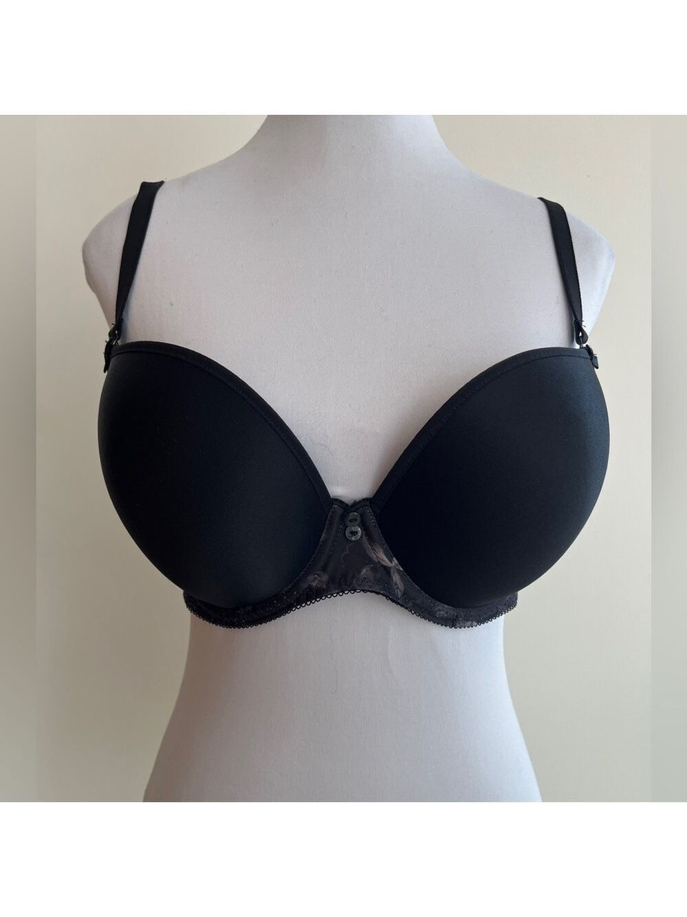 FREYA Deco Shape Black Moulded Multiway Bra Removable Straps Size US 32F